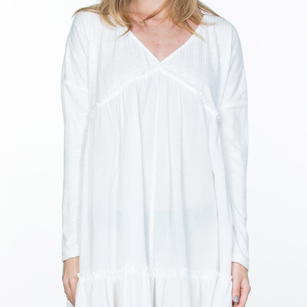 LONG SLEEVE V NECK DRESS